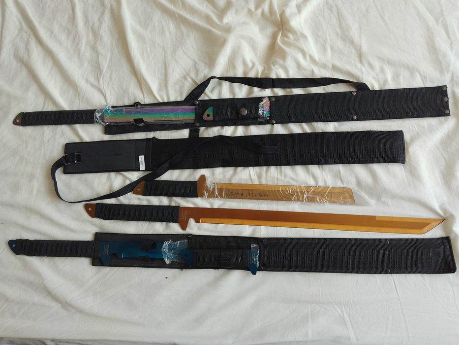 Set de 3 Katana cu 2 sabii fiecare  maner paracord sabie samurai ninja