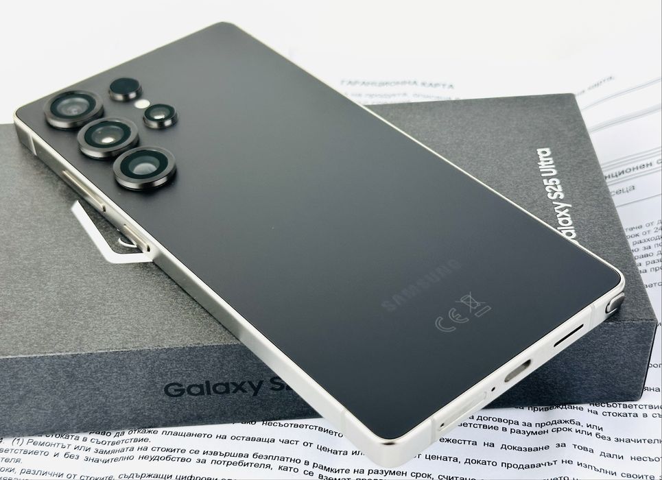 КАТО НОВ! Samsung S25 Ultra 5G 512GB 12RAM Titanium Black 3г.Гаранция!