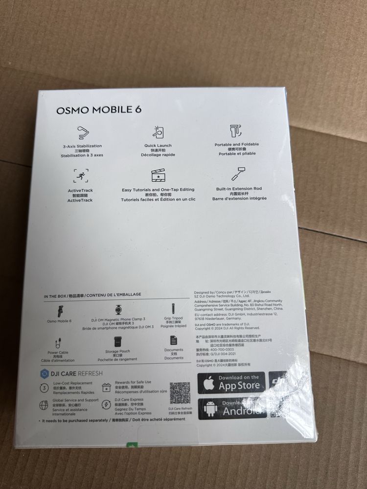 DJI Osmo Mobile 6, 3 Axe, Negru si Alb