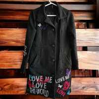 Черно дамско палто Love& Love тип Desigual , L, XL