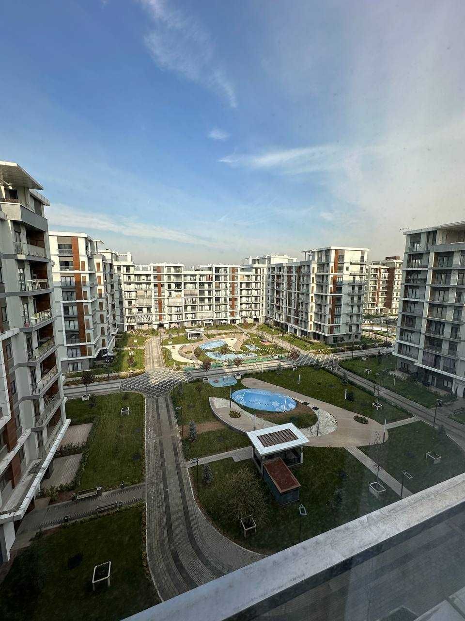 ЖК Tashkent City Gardens 45м2 Коробка Вид во двор Ташкент сити парк