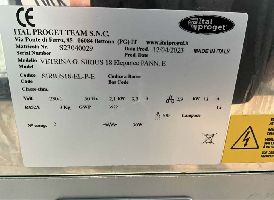 Vand Vitrina Profesionala Inghetata Gelato Italproget 2023