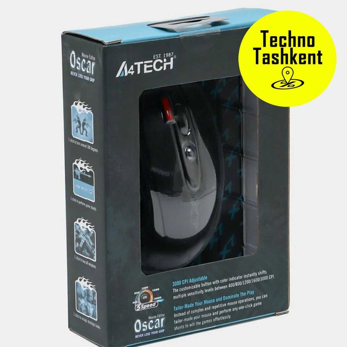 Мышь игровая проводная A4tech X7, 2000 DPI, игровая проводная мышь