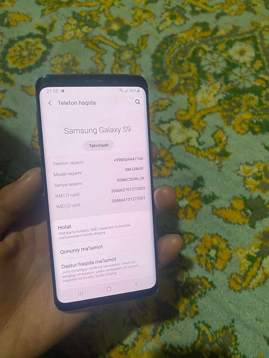 Samsung s9 xolati yaxshi
