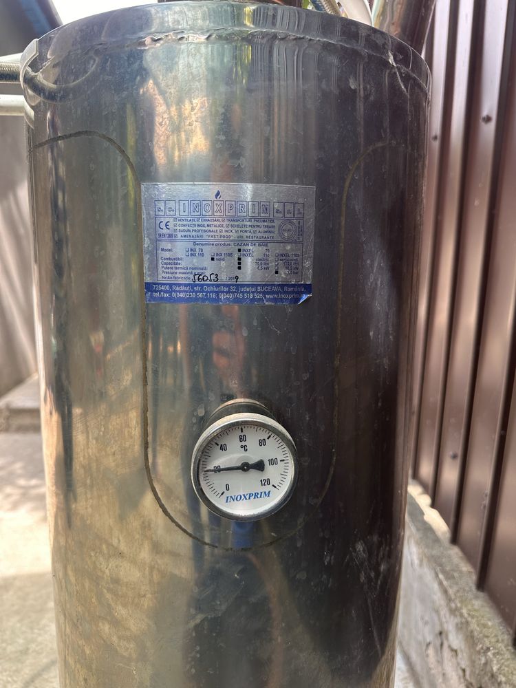 Boiler din inox mixt (electric si lemne)