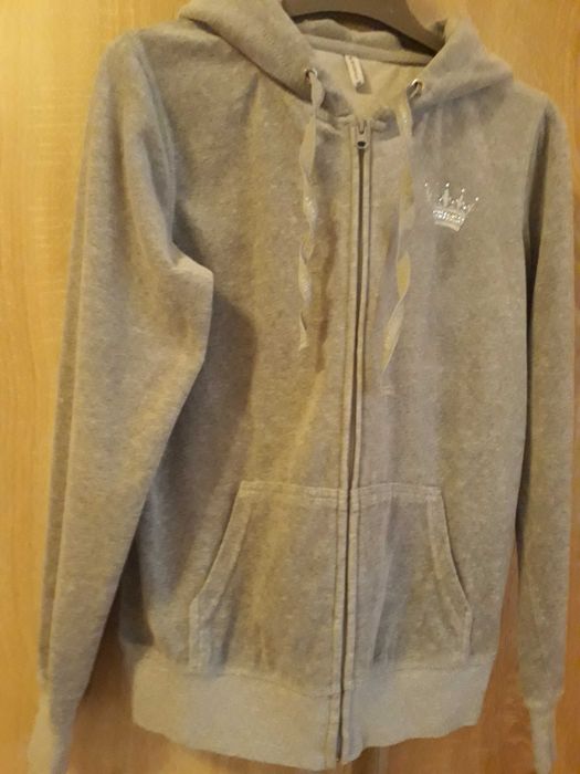 Bluza trening catifea gri M