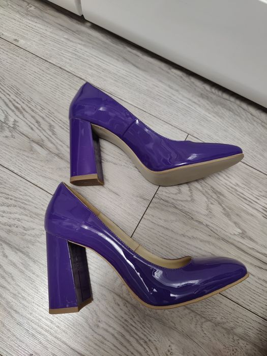 Pantofi toc Thea Visconti piele naturala lăcuită