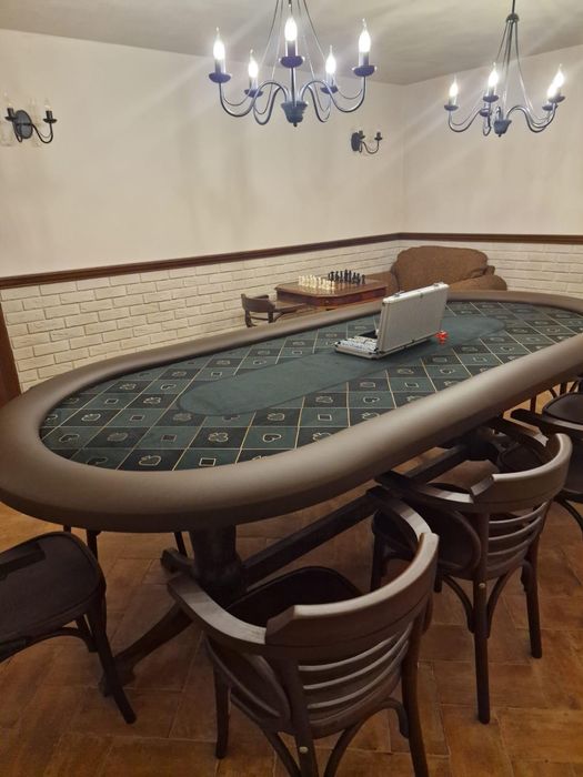 Masa Poker Stejar + Mese remi stejar auriu CustomTables.eu scaune stoc