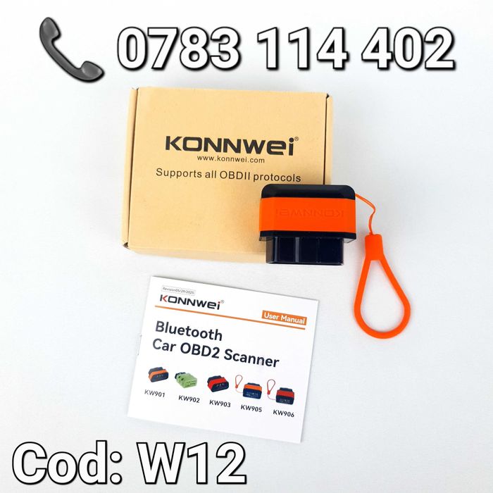 Adaptor Auto-KONNWEI KW905-Diagnoza-Tester-Multimarca-Bluetooth- W12
