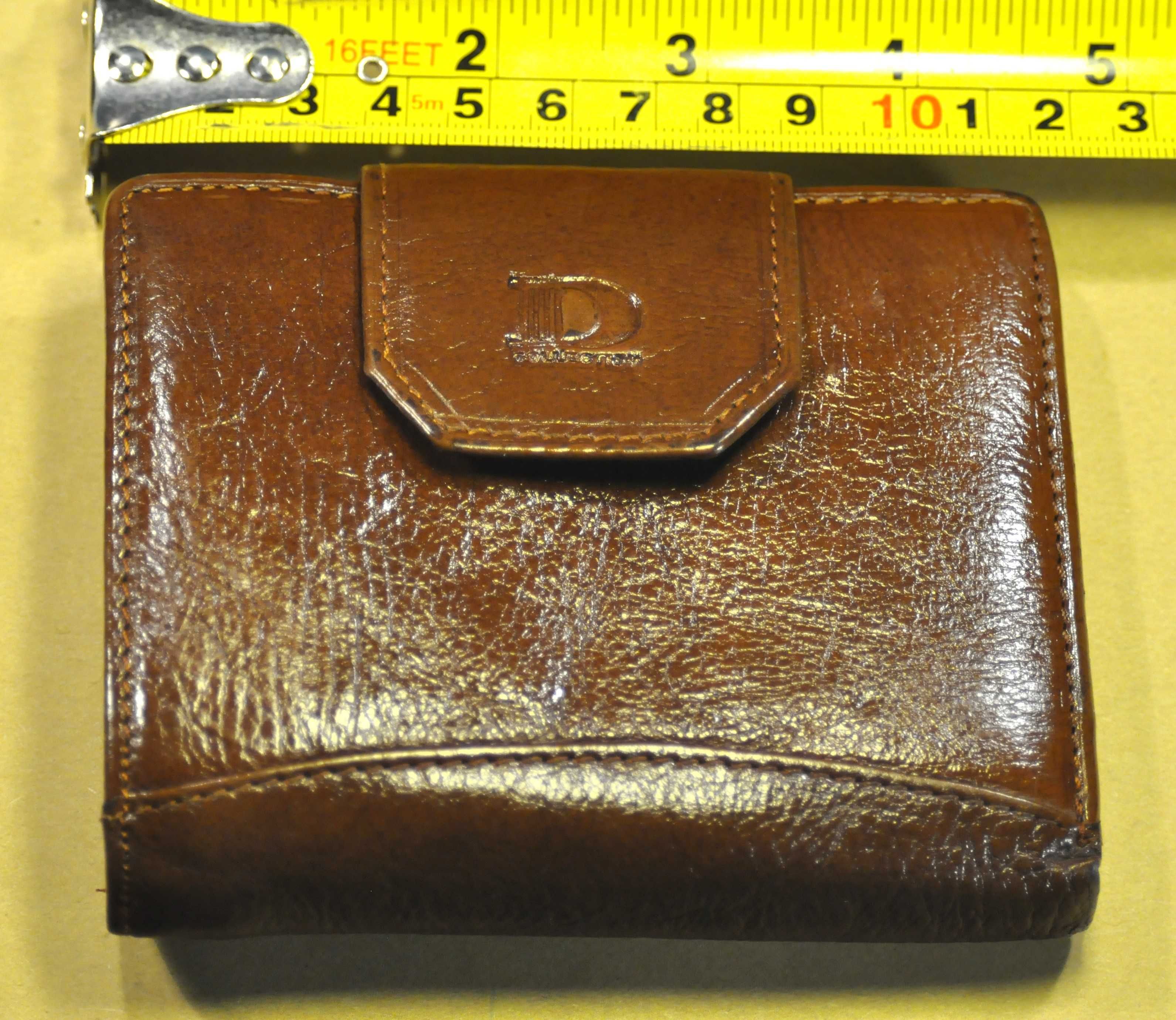 "D Collection" Genuine High Quality Brown Leather Wallet