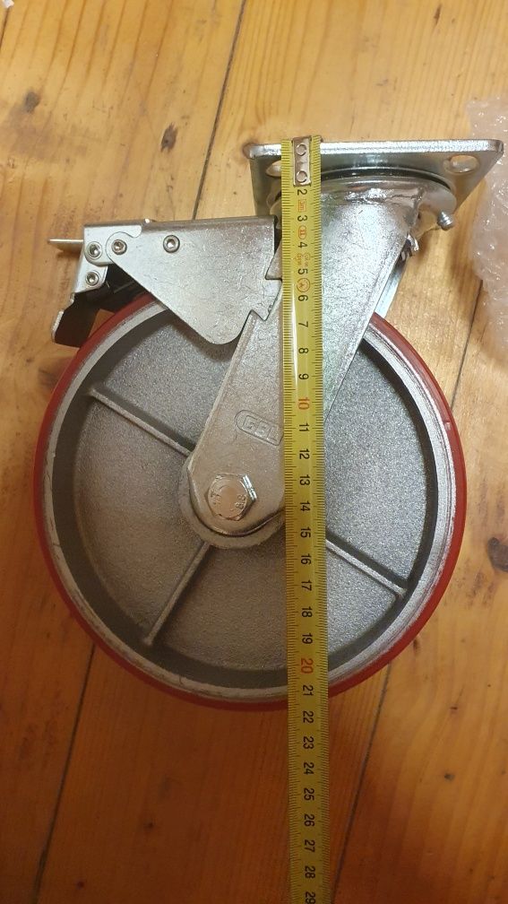 Roata pentru carucior/Schela,din aluminiu, siliconata, 8" x 20