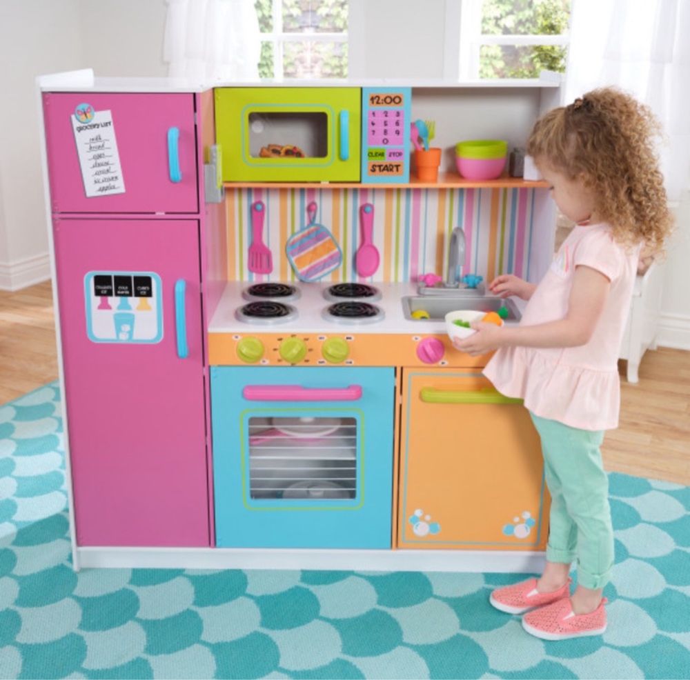 Кухня за деца KidKraft Deluxe Big & Bright Kitchen, 3+