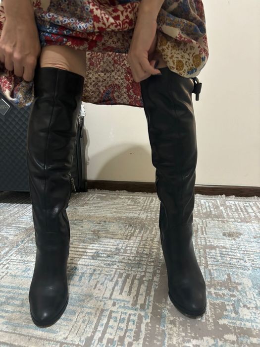 Сапоги зимние кожаные