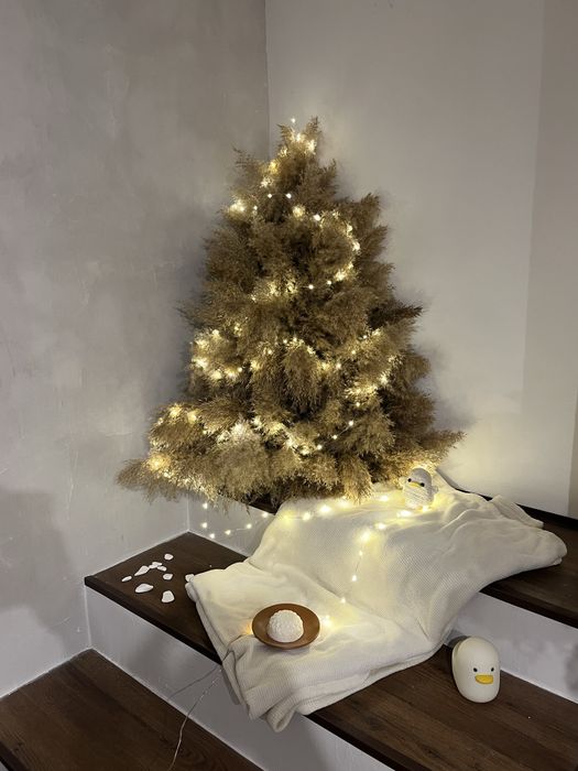 Коледна елха бохо стил модерна елха пухкава елха 90см ръчна изработка