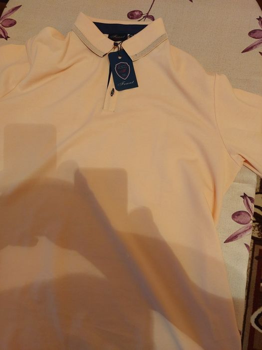 Polo shirt Xxl с плетена яка и принт гръб