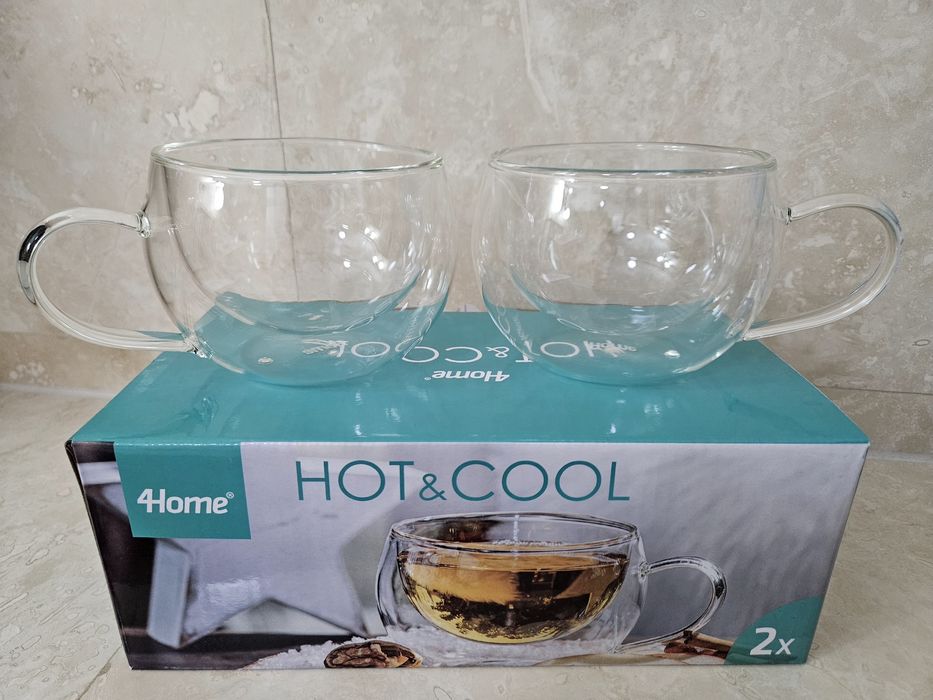 4home Set 2 cesti cu perete dublu termo 280ml