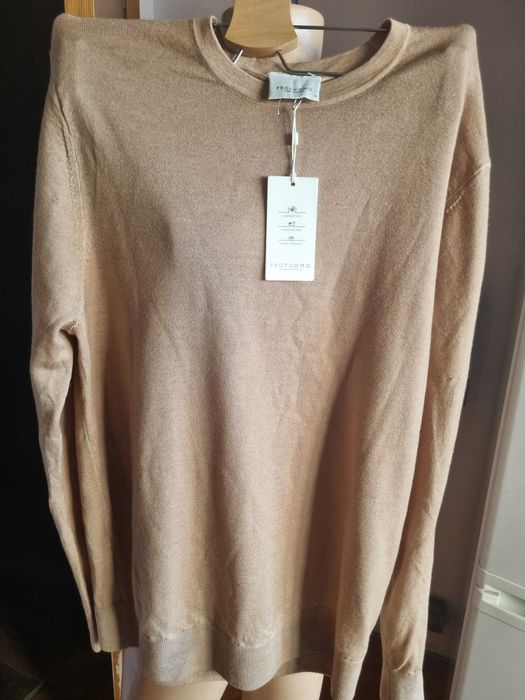 Мъжки пуловер Profuomo, 100% мерино, размер М, нов, с етикет