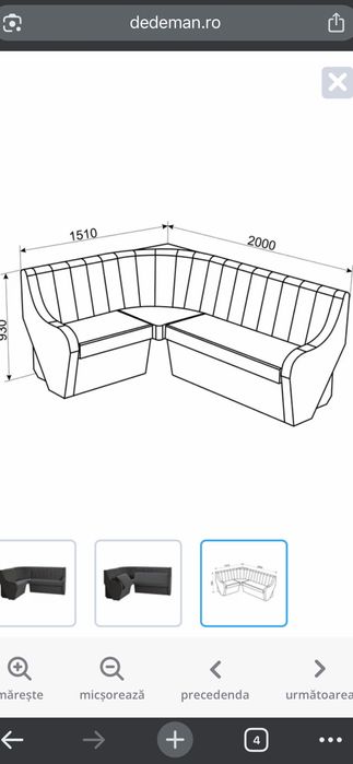Coltar confortabil rezistent cu tapiterie din piele sintetica ,maro.