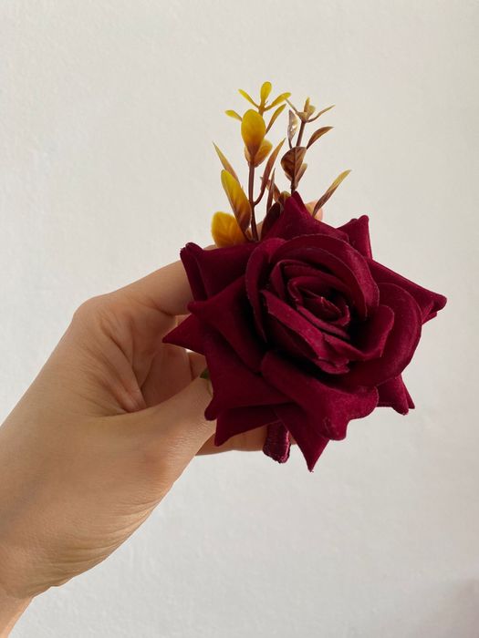 Set buchet mireasa+aranjamente lumanari+flori de piept