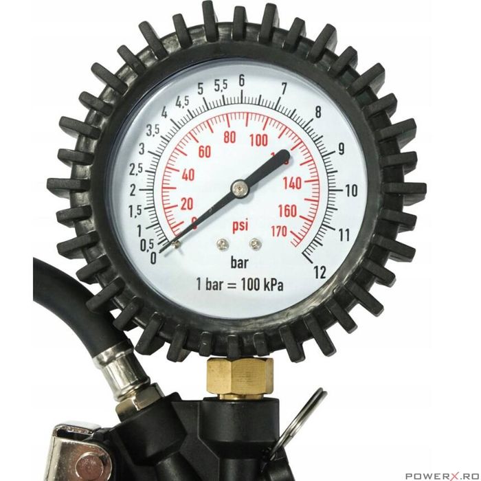 Pistol de umflat roti cu manometru, 0 - 15 bari Verke