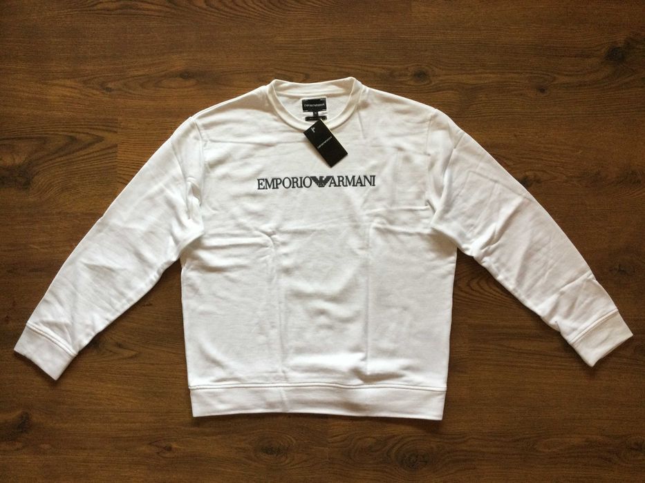 НОВА оригинална бяла памучна фланела блуза EMPORIO ARMANI размер XL