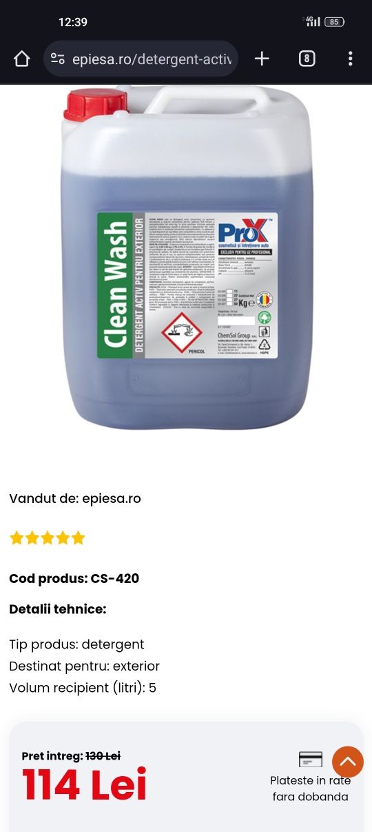 Vând pachet Pro X spuma activa 5kg + ceara auto 2kg nefolosite