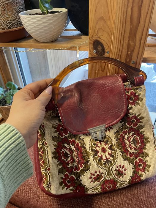 Set de 3 genti vintage din piele naturala