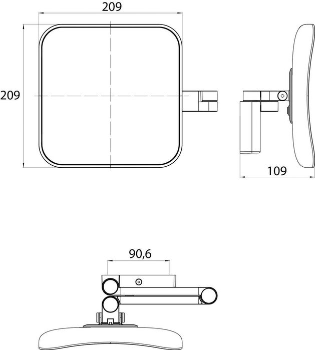 Emco evo Oglinda Led mareste 5X cosmetica barbierit negru salon SUPER