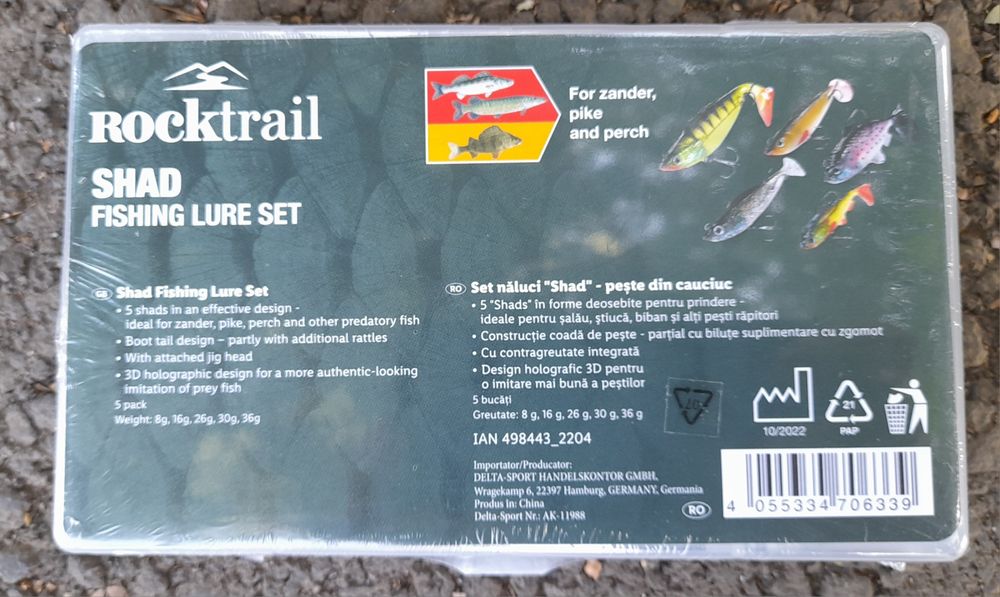 Set naluci pește din cauciuc"Shad" si Lanseta