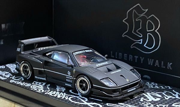 Inno64 Ferrari F40 Liberty Walk Matt Black Hong Kong Toycar Salon 2023