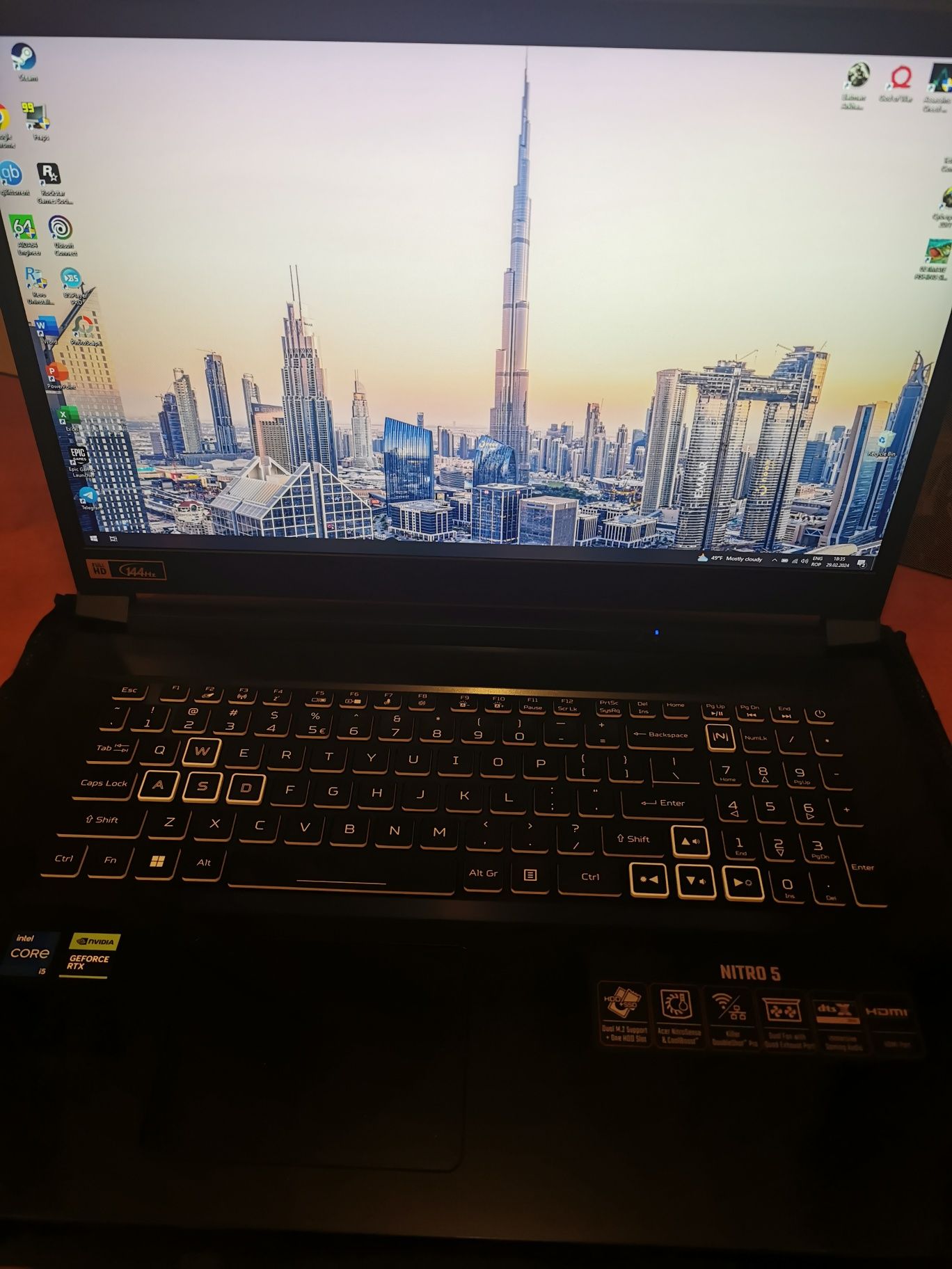 Laptop ACER NITRO 5 17.3'' 1.5TB RTX 3070 16gb FULL BOX