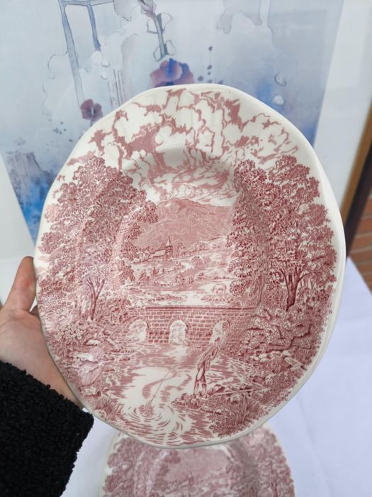 Set 4 farfurii din portelan englezesc Crown Ducal- Bridge Scenes