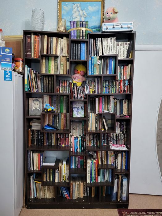 Книжная полка,частично с книгами.