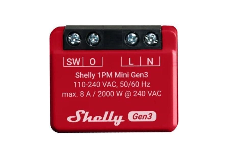 Releu inteligent 1 canal 8A,Shelly Plus 1PM MINI GEN3, 240VAC WI-Fi BT