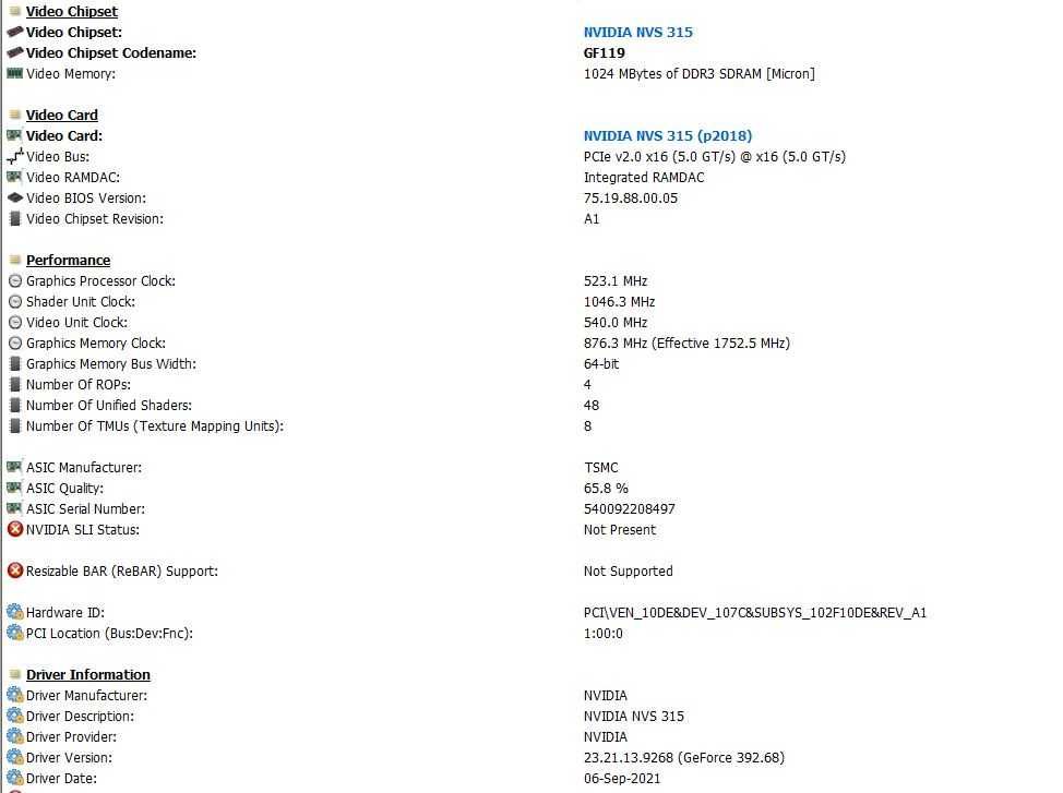 585S.Placa Video NVIDIA NVS 315,1GB DDR3-64Bit,Mufa DMS 59