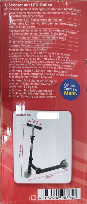 Trotineta copii roți cu leduri max 50kg
