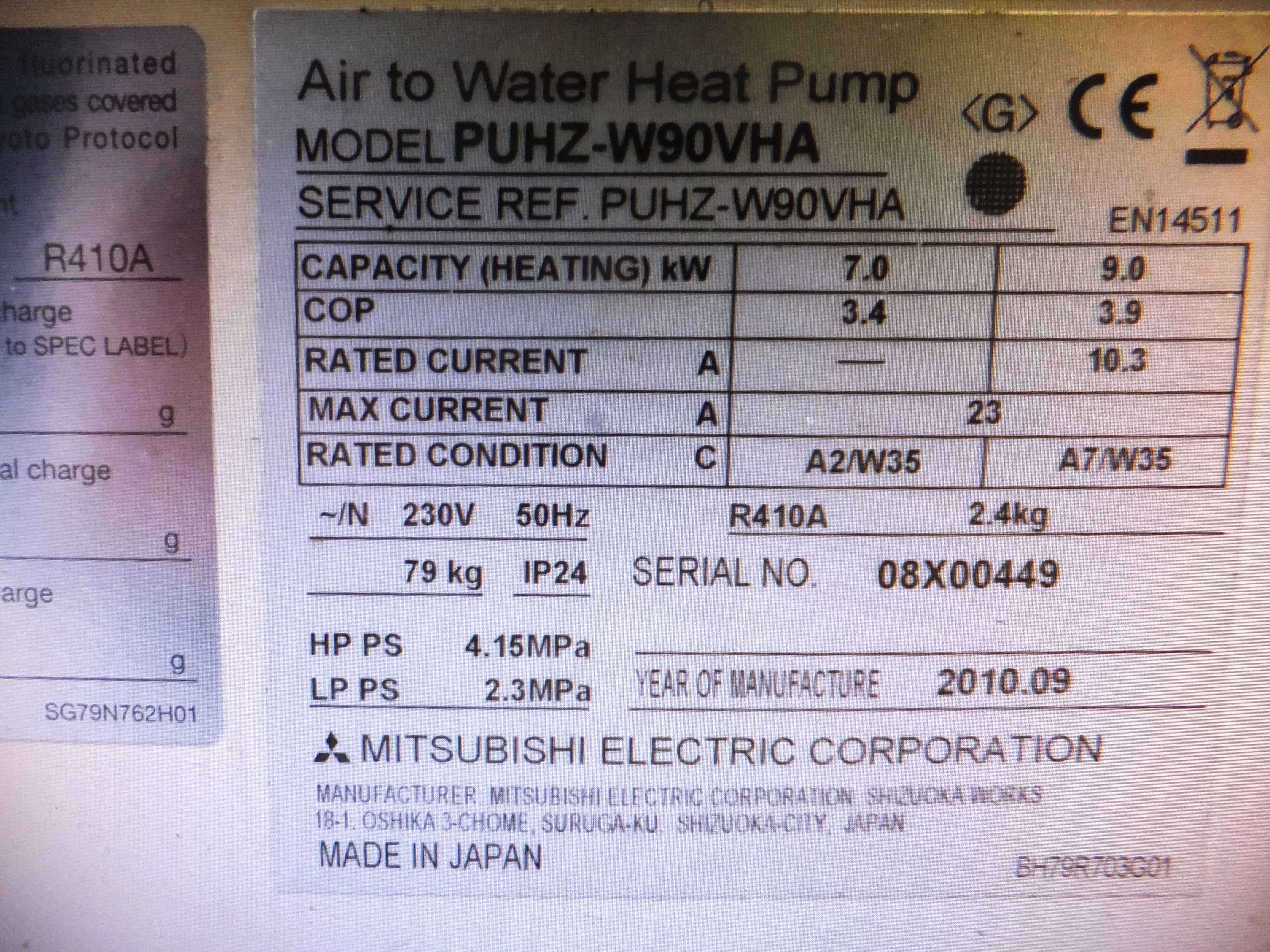 Mitsubishi Air Source Heat Pump PUHZ-W90VHA