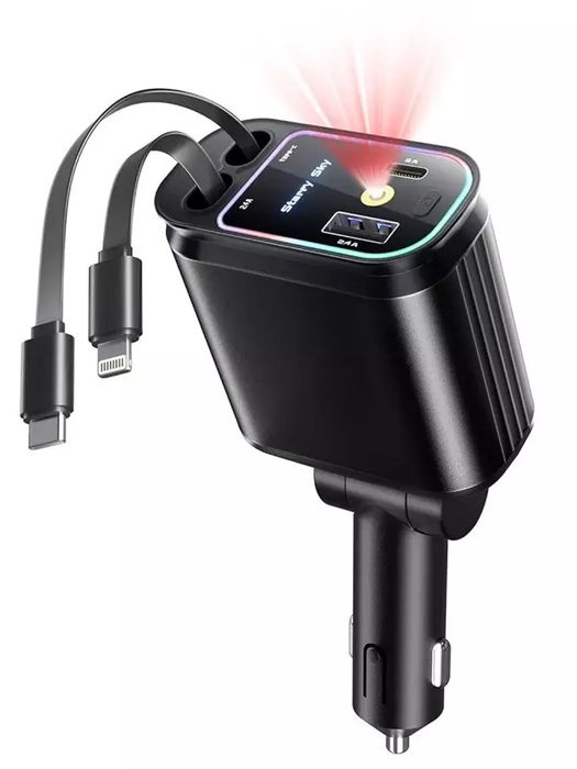 Starlight Retractable Car Charger telefon zaryadlash uchun moshina zar