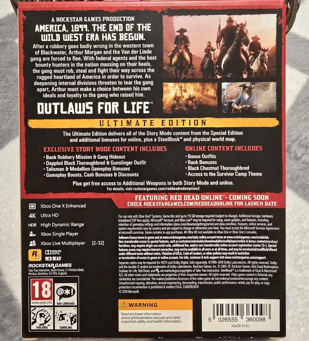 Red Dead Redemption 2 Ultimate Edition Steelbook Xbox One