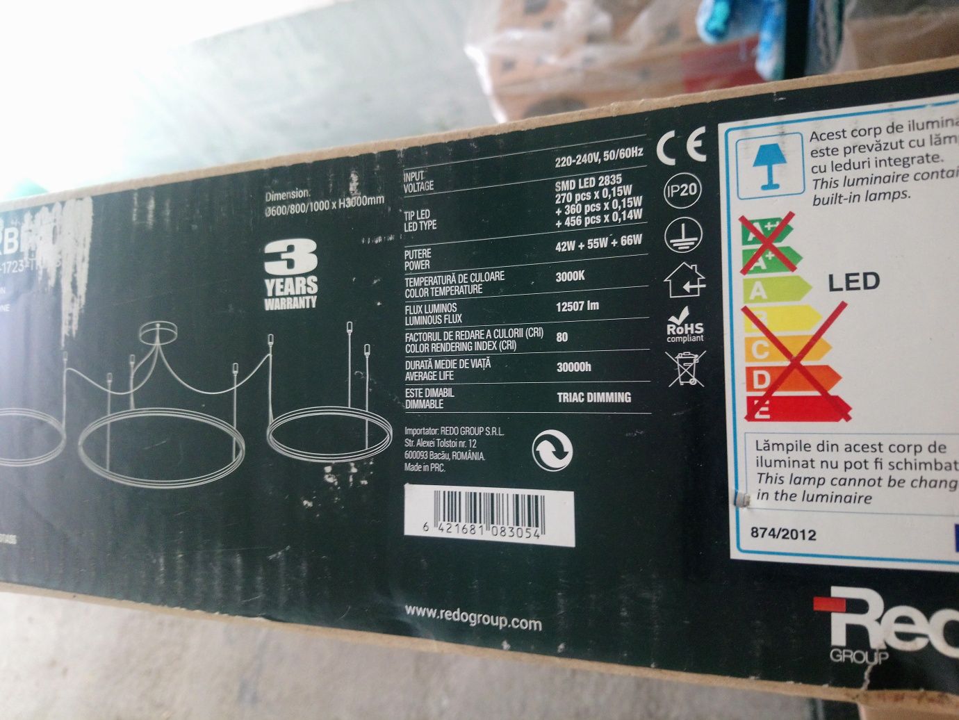 Led Полилей, ORBIT 01-1723-Triac Redo, D1000+800+600, H3000 mm-Brass