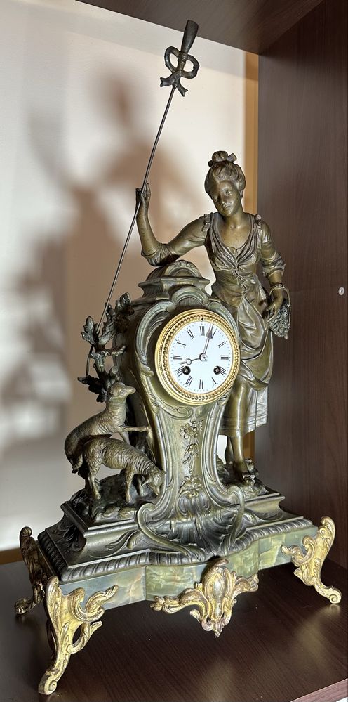 Ceas de Semineu  bronz - JAPY FRERES Medaliat argint in 1855 PARIS
