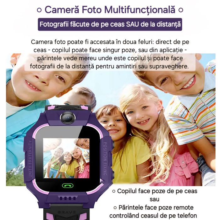 Ceas Smart GPS cu Folie protecție&cadou. Localizare/Apel/Mesaje. Verde