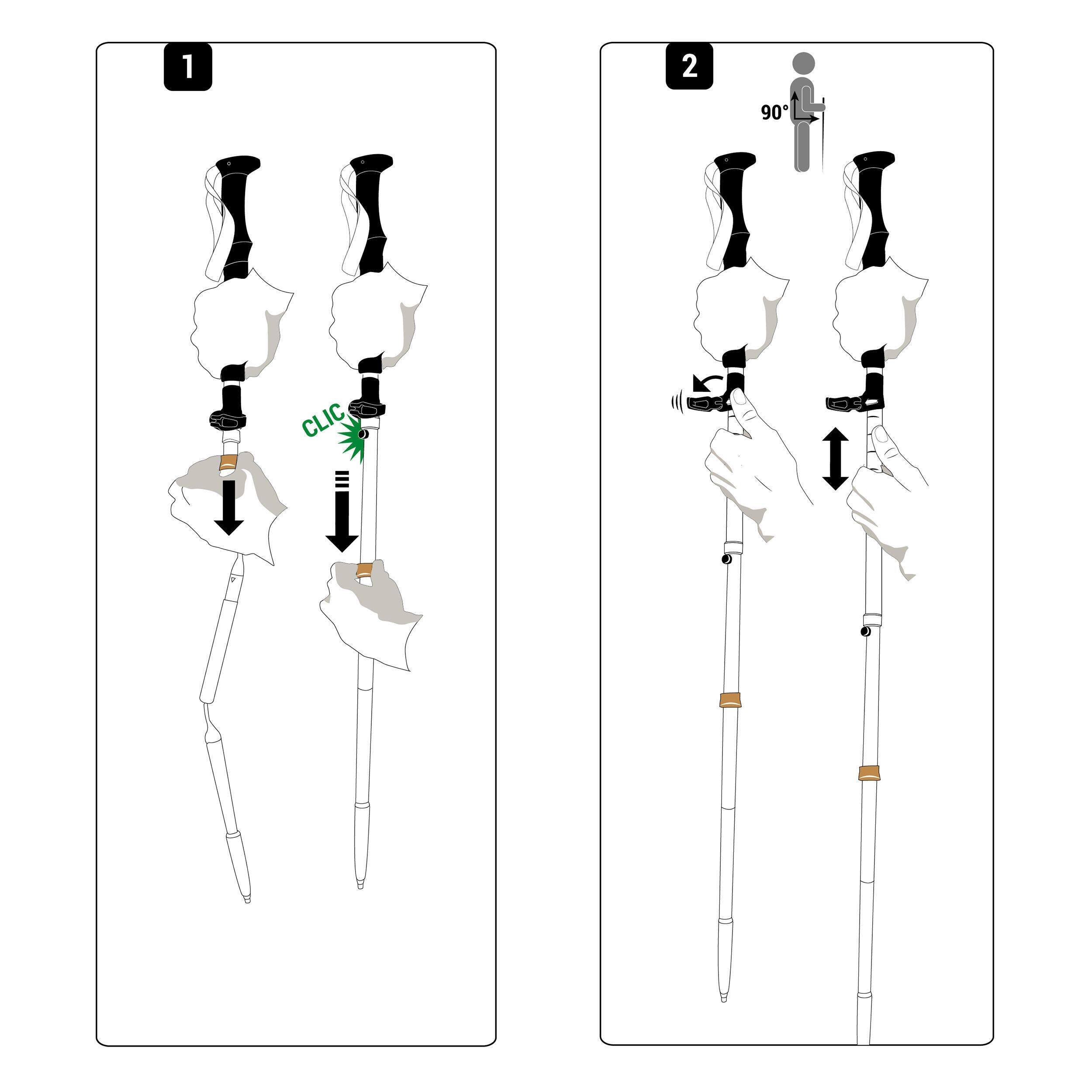Bețe Pliabile din aluminiu - produs resigilat - (SecondHand) Decathlon
