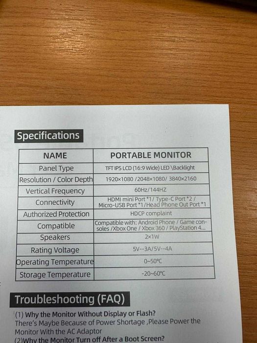 Monitor portabil FullHD