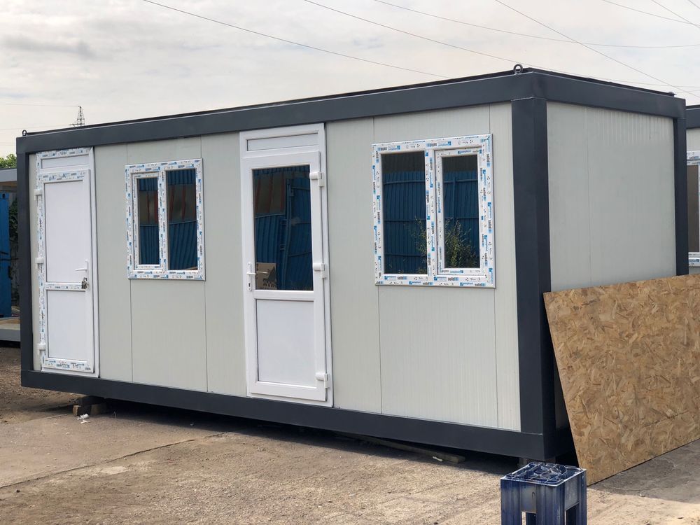 Container pentru birou cu 1 usa si 2 geamuri sanitar modular fastfood