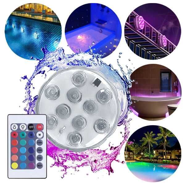 Многоцветни водоустойчиви лампи за аквариум - безжичи лампи