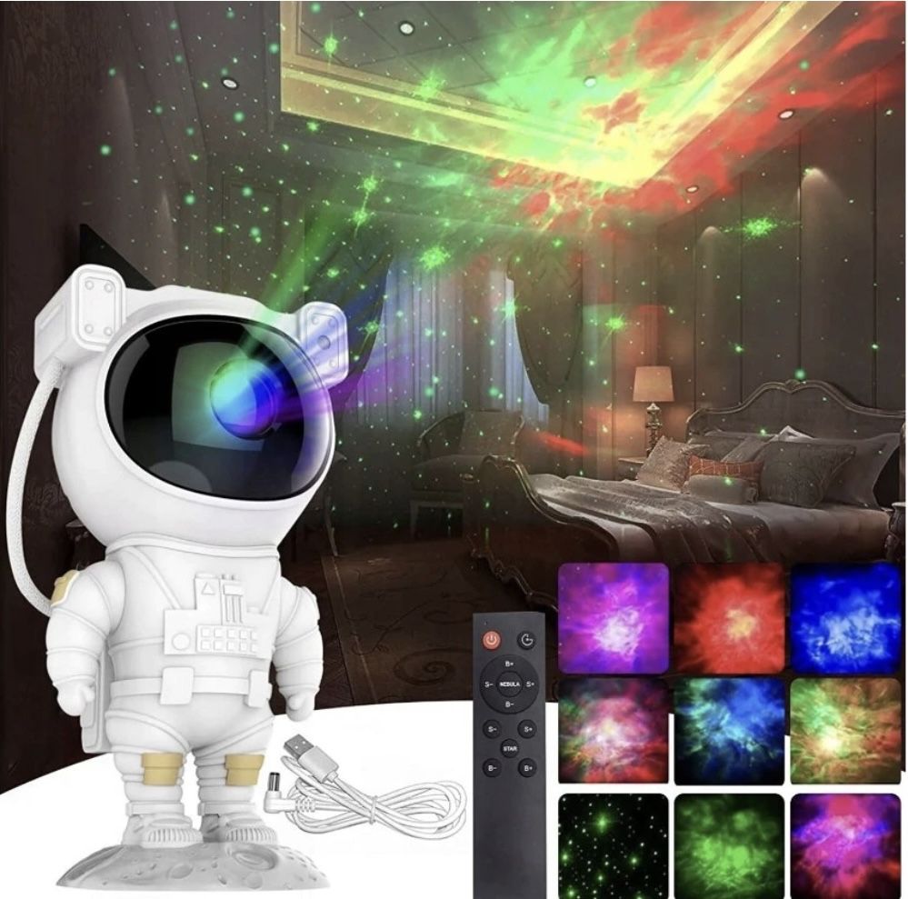 Детска нощна лампа звездно небе проектор Galaxy Star Project Астронавт