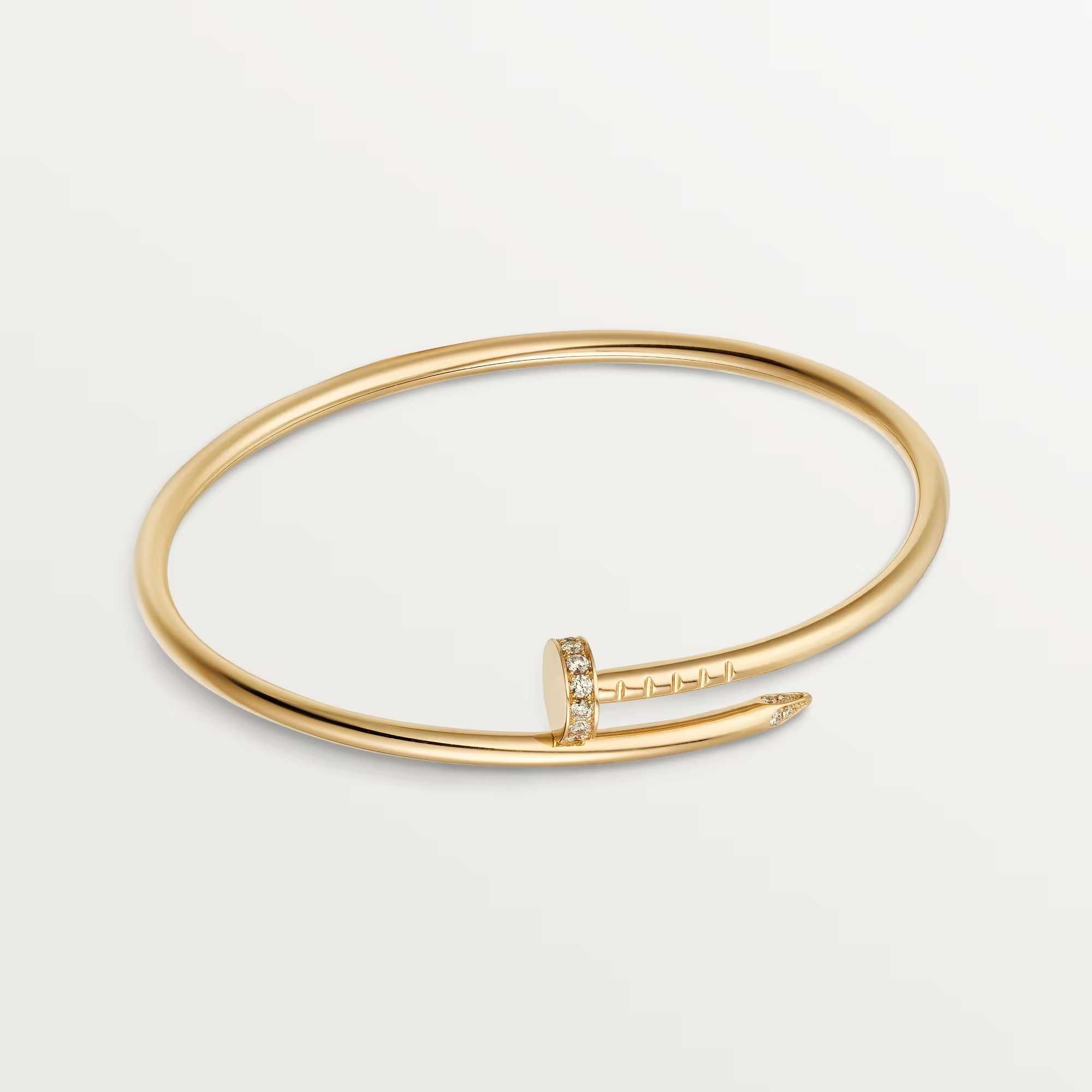 CARTIER Nail Juste un Clou Small Thin Gold Diamonds Гривна Пирон