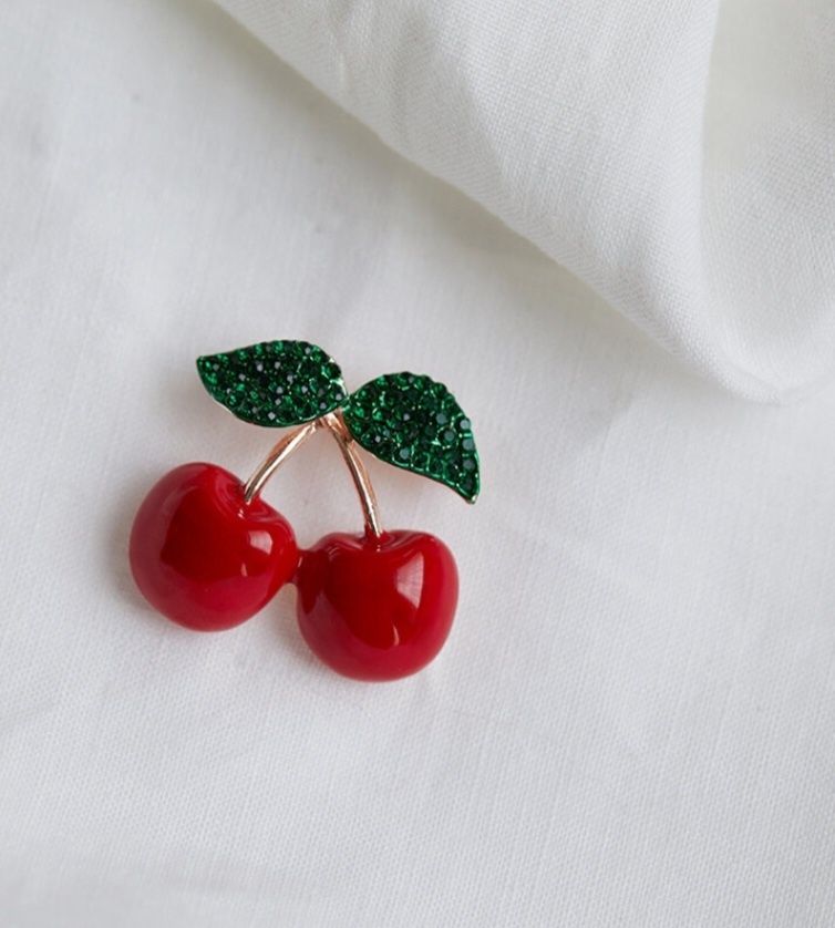 Стилна брошка Черешки - CHERRY Brooch