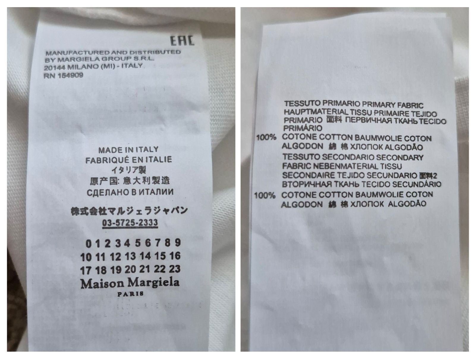 Tricou de Lux Maison Martin Margiela Paris pentru Bărbați, Mărimea XL